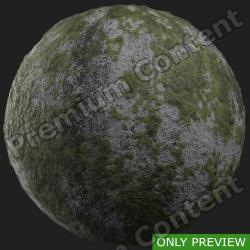 PBR substance material of ground concrete mossy created in substance designer for graphic designers and game developers